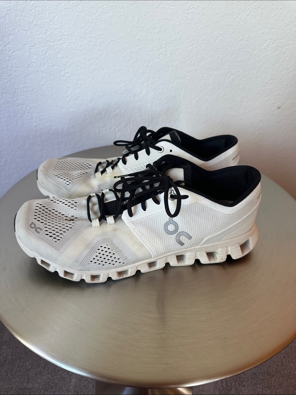 On Cloud Men's Athletic Running Shoes in White/Black - Picture 4 of 11